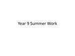 Year 9 Summer work - Glenlola Collegiate