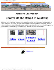 Control Of The Rabbit In Australia