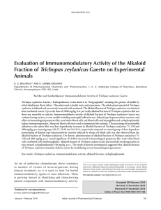 Evaluation of Immunomodulatory Activity of the Alkaloid Fraction of