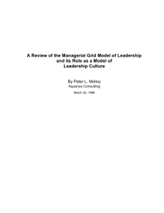 A Review of the Managerial Grid Model of Leadership