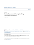 Federal Regulation of Prescription Drug Advertising and Labeling