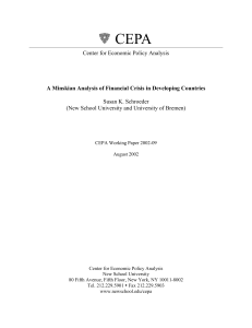Center for Economic Policy Analysis A Minskian Analysis of