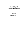 Chemistry 1B General Chemistry Exp 1 Spring 2017