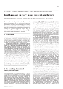 Earthquakes in Italy: past, present and future