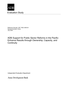 Special Evaluation Study on ADB Support for Public