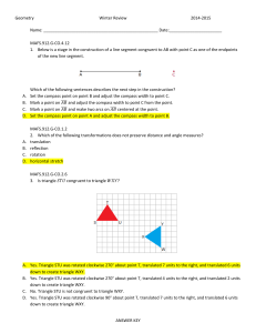 Geometry Winter Review 2014-2015 ANSWER KEY Name: Date: