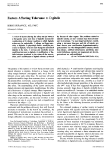 Factors affecting tolerance to digitalis