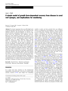 A simple model of growth form-dependent recovery from disease in