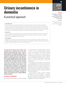 Urinary incontinence in dementia - International Society of Drug