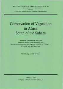 Conservation of Vegetation in Africa South of the Sahara