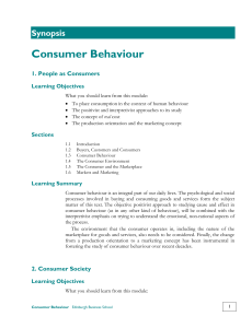Consumer Behaviour - EBS Student Services
