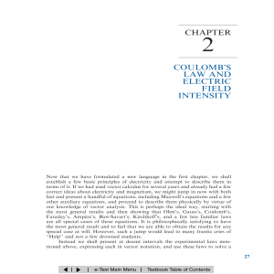 Chapter 2 Coulomb`s Law and Electric Field Intensity