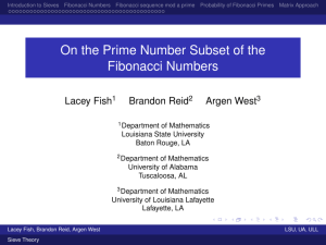 On the Prime Number Subset of the Fibonacci Numbers