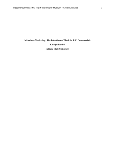 Melodious Marketing: The Intentions of Music in T.V. Commercials