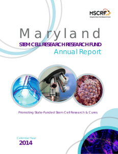 2014 Annual Report - Maryland Stem Cell Research Fund