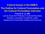 Cultural Issues in the DSM-5: The Outline for Cultural Formulation