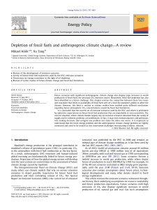 Depletion of fossil fuels and anthropogenic climate change—A review