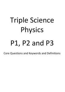 Triple Science Physics P1,2,3