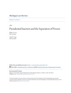 Presidential Inaction and the Separation of Powers