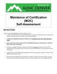 Maintence of Certification (MOC) Self-Assessment