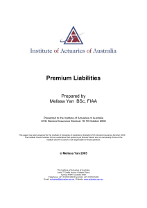 Premium Liabilities - Actuaries Institute