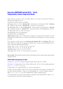 Exercises MAT2200 spring 2013 — Ark 8 Polynomials, Factor