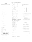 1 Y II I III IV PART I – INTERMEDIATE ALGEBRA