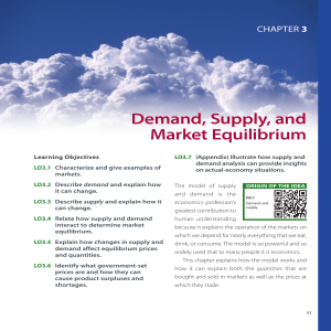 Chapter 3 - Demand, Supply, and Market Equilibrium