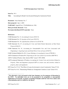 Accounting for Rental Costs Incurred During the Constr