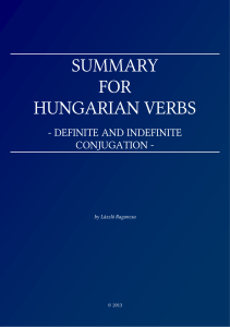 summary for hungarian verbs - Hunlang`s Blog