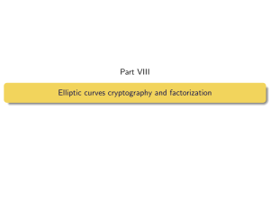 Part VIII Elliptic curves cryptography and factorization