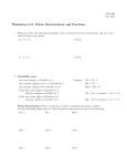 Worksheet 3.2: Prime Factorization and Fractions