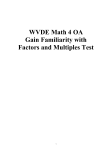WVDE Math 4 OA Gain Familiarity with Factors and Multiples Test