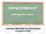 Citing Evidence? What Does That Mean?
