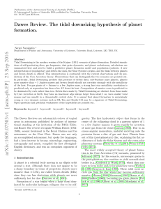 Dawes Review. The tidal downsizing hypothesis of planet formation