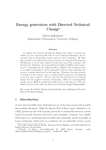 Energy generation with Directed Technical Change