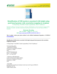 Identification of SSR markers associated with height using pool
