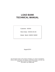 Merlin 100-150 Load Bank Manual