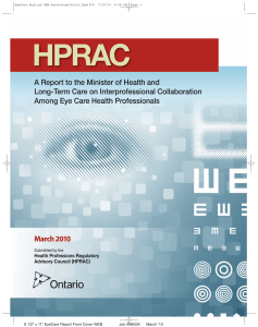 A Report to the Minister of Health and Long-Term Care on