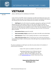 Vietnam: 2012 Article IV consultation Staff Report