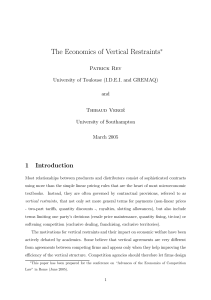 The Economics of Vertical Restraints