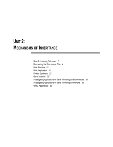 unit 2: mechanisms of inheritance