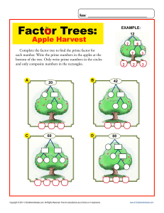 Apple Harvest | Math Factor Tree Worksheets for 4th Grade