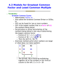 4.2 Models for Greatest Common Factor and Least Common Multiple