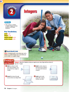 Chapter 2: Integers - Independent School District 196