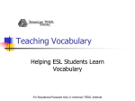 Teaching Vocabulary - American TESOL Institute