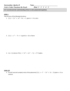 Intermediate Algebra B Name Unit 6: Cubic Functions Re