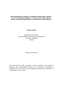 Overwintering ecology of northern field layer plants – snow