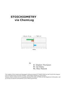 STOICHIOMETRY via ChemLog - Small