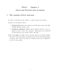 PS113 Chapter 4 Forces and Newton`s laws of motion 1 The
